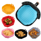 Factory Square 8.inches Air Fryer Silicone Pot Resuable Non-stick Easy Cleaning Baking Tray Silicone Air Fryer Liners