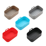 Factory Rectangular Reusable Silicone Air Fryer Liners Non-stick Silicone Baking Basket Silicone Air Fryer Liner for ninja dual