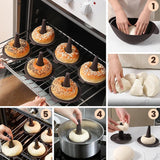 Factory 6 Pieces Pastry Molds For Bagel And Doughnut Cake Pans Donut Tray Silicon Cake Mold Donut Mold For Baking Donut Pans Set