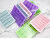 Factory  Ice Cube Lattice Portable Ice Maker Flexible Silicone Ice Cube Trays Molds with Removable Lid for Whiskey