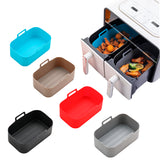 Factory Rectangular Reusable Silicone Air Fryer Liners Non-stick Silicone Baking Basket Silicone Air Fryer Liner for ninja dual