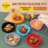 Factory Square 8.inches Air Fryer Silicone Pot Resuable Non-stick Easy Cleaning Baking Tray Silicone Air Fryer Liners