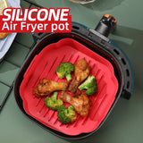 Factory Square 8.inches Air Fryer Silicone Pot Resuable Non-stick Easy Cleaning Baking Tray Silicone Air Fryer Liners