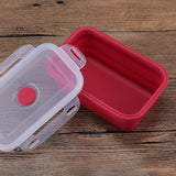 Factory Portable Heated Silicone Foldable Food Storage Container Kids Bento Collapsible Silicone Folding Food Lunch Box