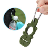 Portable Silicone Water Bottle Buckle Bottle Convenient Carrying Clip Hook Holder with D-Ring Hook for Camping Hiking Traveling