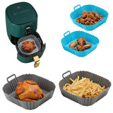 Rectangle reusable air fryer food safe silicone baking pan air fryer silicone pot basket liner silicone baking pan