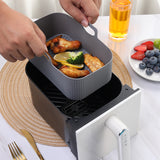 Factory Rectangular Reusable Silicone Air Fryer Liners Non-stick Silicone Baking Basket Silicone Air Fryer Liner for ninja dual