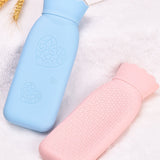 Factory Custom High Quality Eco-Friendly Silicone Hot Water Bag Large Size with Flannel Cover Cute Hand Warmer  Water Rubber Bottles