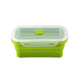 Factory Portable Heated Silicone Foldable Food Storage Container Kids Bento Collapsible Silicone Folding Food Lunch Box