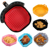 Factory Square 8.inches Air Fryer Silicone Pot Resuable Non-stick Easy Cleaning Baking Tray Silicone Air Fryer Liners