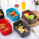 Factory Rectangular Reusable Silicone Air Fryer Liners Non-stick Silicone Baking Basket Silicone Air Fryer Liner for ninja dual