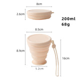 Bpa Free 200ml Silicone Cup Folding Collapsible Coffee Cup With Lid Travel Camping Cup Outdoor Portable Foldable mug Drinking Water cup