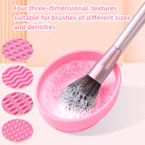 Factory 3-In-1 Makeup brush Cleaning Bowl Silicone Powder Storage Rack Makeup Brush Drying Tool Set Cleaning Makeup Brushes