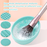 Factory 3-In-1 Makeup brush Cleaning Bowl Silicone Powder Storage Rack Makeup Brush Drying Tool Set Cleaning Makeup Brushes