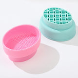 Factory 3-In-1 Makeup brush Cleaning Bowl Silicone Powder Storage Rack Makeup Brush Drying Tool Set Cleaning Makeup Brushes